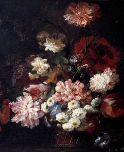 テーブルの上に置かれた花のバスケット ジャン・ブラン（またはブラン、ベラン）作 フォントレー（1653-1715）作 17世紀 日0.46x0.55 m 作： Jean Baptiste Belin de Fontenay