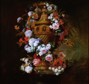 花輪に囲まれた花瓶 作： Jean Baptiste Belin de Fontenay