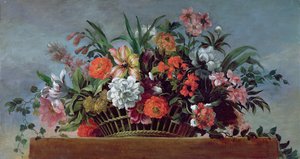 花でいっぱいのかご（油） 作： Jean Baptiste Belin de Fontenay