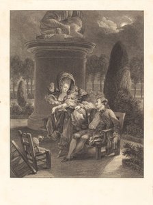 チュイルリーの夕べ 作： Jean Baptiste Blaise Simonet after Pierre Antoine Baudouin