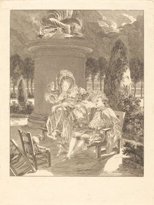 チュイルリーの夕べ 作： Jean Baptiste Blaise Simonet after Pierre Antoine Baudouin