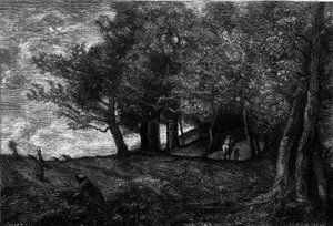 ブヘロン（1870-1871）。ジャン・バティスト・カミーユ・コロー（1796-1875）の絵をもとにしたエングレーヴィング（『イラストレーション・ワールド』1209号、5月29日付）。 作： Jean Baptiste Camille (after) Corot