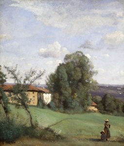 ダルダニーの農場。 Dardagnyファーム、1855-57年 作： Jean Baptiste Camille Corot