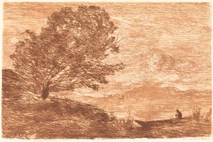 1863年、チロル・ウン・ラック・デュ・チロルの湖。 作： Jean Baptiste Camille Corot