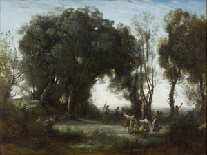 朝。ニンフのダンス、1850 作： Jean Baptiste Camille Corot