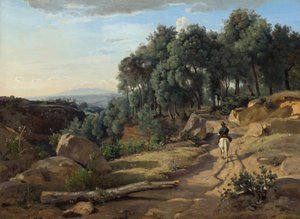 ヴォルテッラ近郊の風景、1838年。 作： Jean Baptiste Camille Corot
