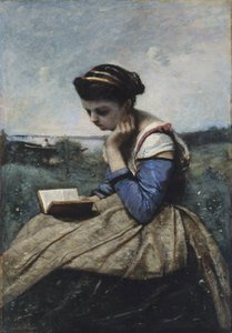 読書する女性 作： Jean Baptiste Camille Corot
