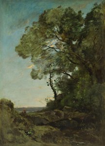 トレースケープ（夕方） 作： Jean Baptiste Camille Corot