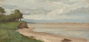 エトルタ近くのビーチ 作： Jean Baptiste Camille Corot