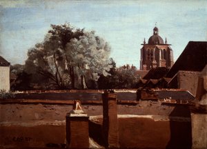オルレアンの聖パテルヌ教会の鐘楼 作： Jean Baptiste Camille Corot