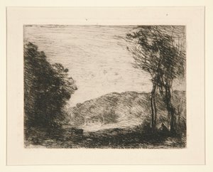 Campagne Bois?e (樹木が茂った田園地帯) 作： Jean Baptiste Camille Corot