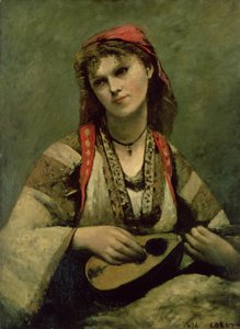 クリスティン・ニルソン（1843-1921）または「マンドリンを持ったボヘミアン（The Bohemian with a Mandolin 作： Jean Baptiste Camille Corot