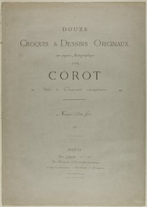 アルバム『Douze Croquis et Dessins Originaux』の表紙と本文 作： Jean Baptiste Camille Corot