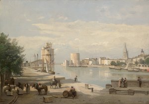 ラロシェルの港。 1851 作： Jean Baptiste Camille Corot