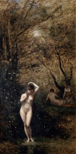 Diana Bathing、1873-1874。 作： Jean Baptiste Camille Corot