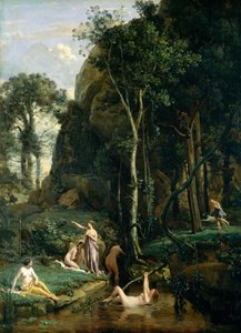 ダイアナとアクテオン（ダイアナはお風呂に驚いた） 作： Jean Baptiste Camille Corot