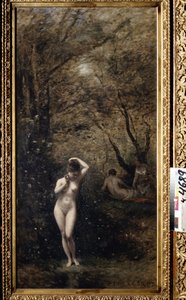 """Diane au bain" (Diana bathing) カミーユ・コロー (1796-1875) による絵画 (1873-1874) プーシキン美術館、モスクワ 作： Jean Baptiste Camille Corot