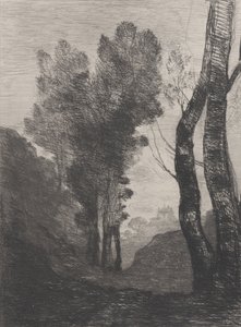 ローマ周辺、1866年。 作： Jean Baptiste Camille Corot