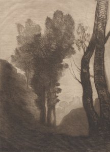 1866年、ローマ近郊。 作： Jean Baptiste Camille Corot