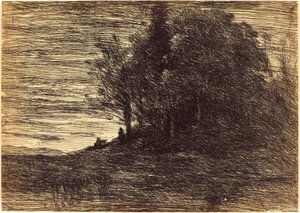 隠者の森 作： Jean Baptiste Camille Corot