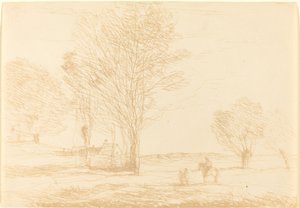 田舎で足止めされた騎手 1874年、田舎で逮捕されたキャバリア。 作： Jean Baptiste Camille Corot