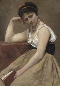 読書の中断、1870年頃 作： Jean Baptiste Camille Corot