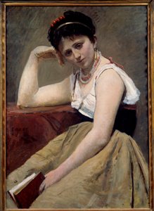 中断された読書 作： Jean Baptiste Camille Corot