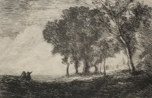 イタリアの風景 作： Jean Baptiste Camille Corot