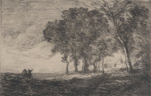 イタリアの風景 イタリアの風景、カリフォルニア州。 1865年。 作： Jean Baptiste Camille Corot