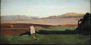 イタリアの風景」1826年頃（パネルに油彩） 作： Jean Baptiste Camille Corot