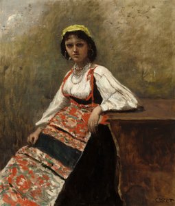 イタリア人女性（ラ・モリエーリ） 作： Jean Baptiste Camille Corot