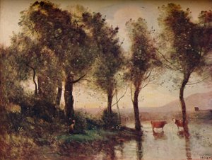 LEtang、池、19世紀、1910 作： Jean Baptiste Camille Corot
