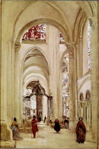 La cathedrale de Sens ジャン・バティスト・カミーユ・コロー（1796-1875）の絵画 1874年 薄暗い 61x40 cm パリ、ルーヴル美術館 作： Jean Baptiste Camille Corot