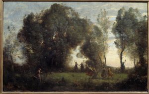 ニンフの踊り」 カミーユ・コロー（1796-1875）作 1860年 日 0.47x0.77 m パリ、オルセー美術館蔵 作： Jean Baptiste Camille Corot