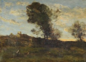 Last Sun Rays、1870年頃（キャンバスに油彩） 作： Jean Baptiste Camille Corot