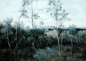 ル・モン・ヴァレリアン（油彩・パネル） 作： Jean Baptiste Camille Corot