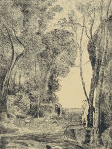 小さな羊飼い、1コマ目 作： Jean Baptiste Camille Corot