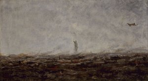 ル・レーヴ：火のパリ、1870年9月、1870年（油彩・カンヴァス） 作： Jean Baptiste Camille Corot