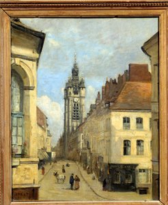 Le belfry de Douai カミーユ・コロー（1796-1875）の絵画 1871年 日。0.46×0.38m 作： Jean Baptiste Camille Corot