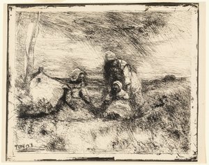 リトル シスター 作： Jean Baptiste Camille Corot