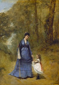 マダム・スタンフと娘、1872年。