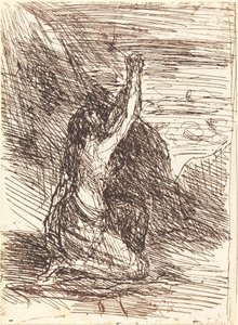 ひざまずくマグダラのマリア ジェヌーのマドレーヌ、1858年。 作： Jean Baptiste Camille Corot