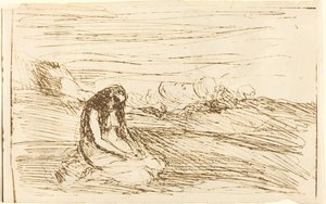 瞑想するマグダラのマリア Madeleine en meditation, 1858年。 作： Jean Baptiste Camille Corot
