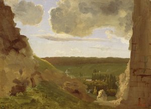 中世の遺跡、c.1828-30（ボードに取り付けられたキャンバスに油彩）
