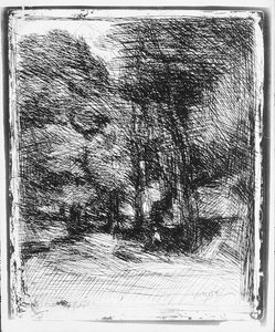バスブラウトの記憶、1858 作： Jean Baptiste Camille Corot
