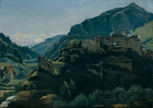 メリディオナーレ村（キャンバスに油彩） 作： Jean Baptiste Camille Corot