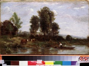 ""Paysage a la riviere"" (Landscape with a river) Peinture de Camille Corot (1796-1875) 19eme siecle Far Eastern Art Museum, Khabarovsk, Russie   1318630   ja       japanese Successfully Translated  Original: After the Storm Translat: After the Storm 12320 作： Jean Baptiste Camille Corot