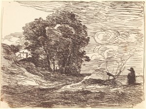 詩人の住居 作： Jean Baptiste Camille Corot