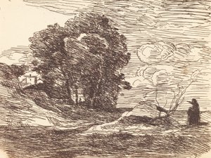 詩人の住居ラ・デミュール・デュ・ポエテ、1871年。 作： Jean Baptiste Camille Corot