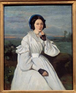 クレール・セネゴン(1821-?)の肖像 カミーユ・コロー(1796-1875)の絵画 1837年 日0.43x0.35 m 作： Jean Baptiste Camille Corot